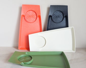 MCM 4 Wedge Snack Trays // Plastic Retro Dinnerware Glamping Chic