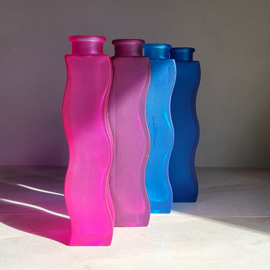 Vintage Ikea Skämt Frosted Glass Wavy Vase Collection Etsy