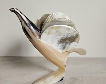 Buffalo Horn Sculpted Eagle // Vintage Home Décor