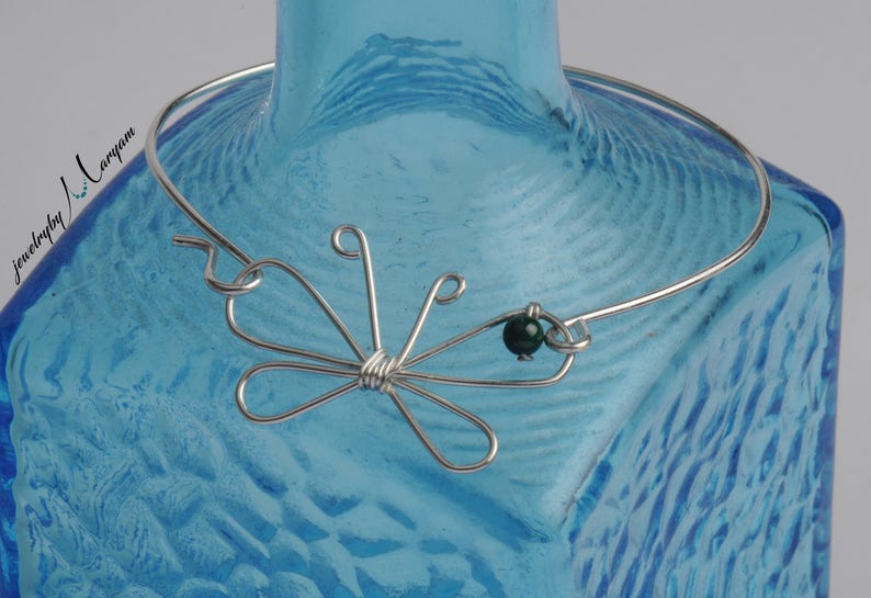 Silver wired Butterfly Bangle