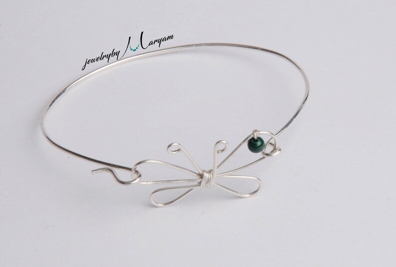 Silver wired Butterfly Bangle