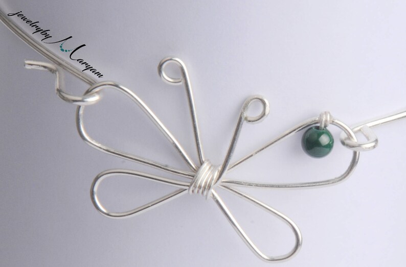 Silver wired Butterfly Bangle