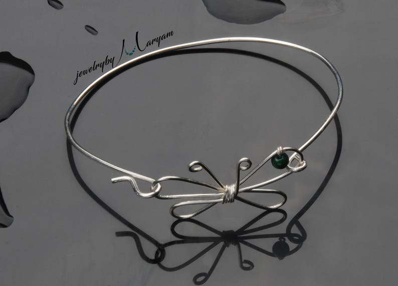Silver wired Butterfly Bangle