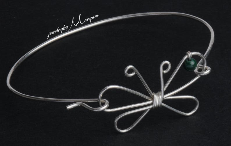 Silver wired Butterfly Bangle