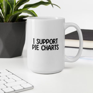 I Support Pie Charts, 11oz 15oz witte glanzende keramische mok, grappige cadeau-ideeën voor statistici, datawetenschapper, data viz expert
