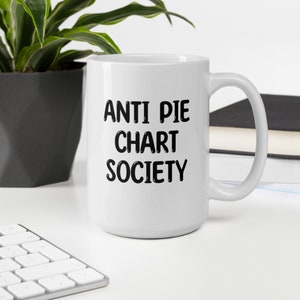 Anti Pie Chart Society, 11oz 15oz witte glanzende keramische mok, grappige cadeau-ideeën voor statistici, datawetenschapper, data viz expert