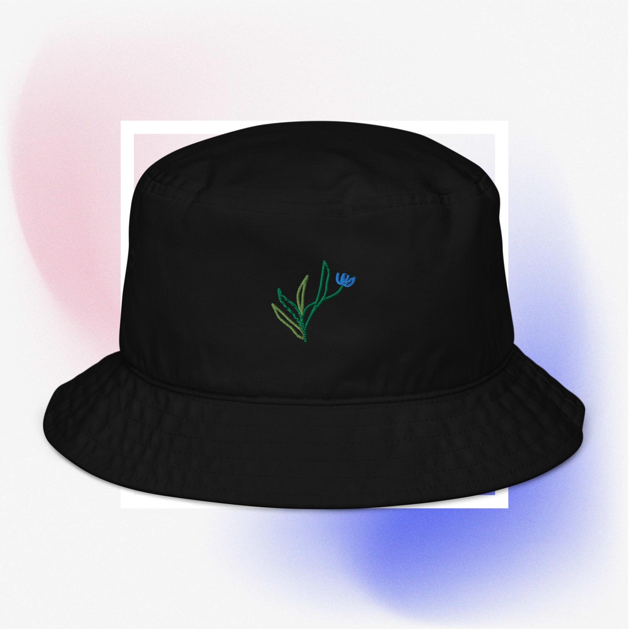 Organic Bucket Hat (4 Colors) | Embroidered Flower VII - Etsy Organic Bucket Hat (4 Colors) | Embroidered Flower VII - Etsy