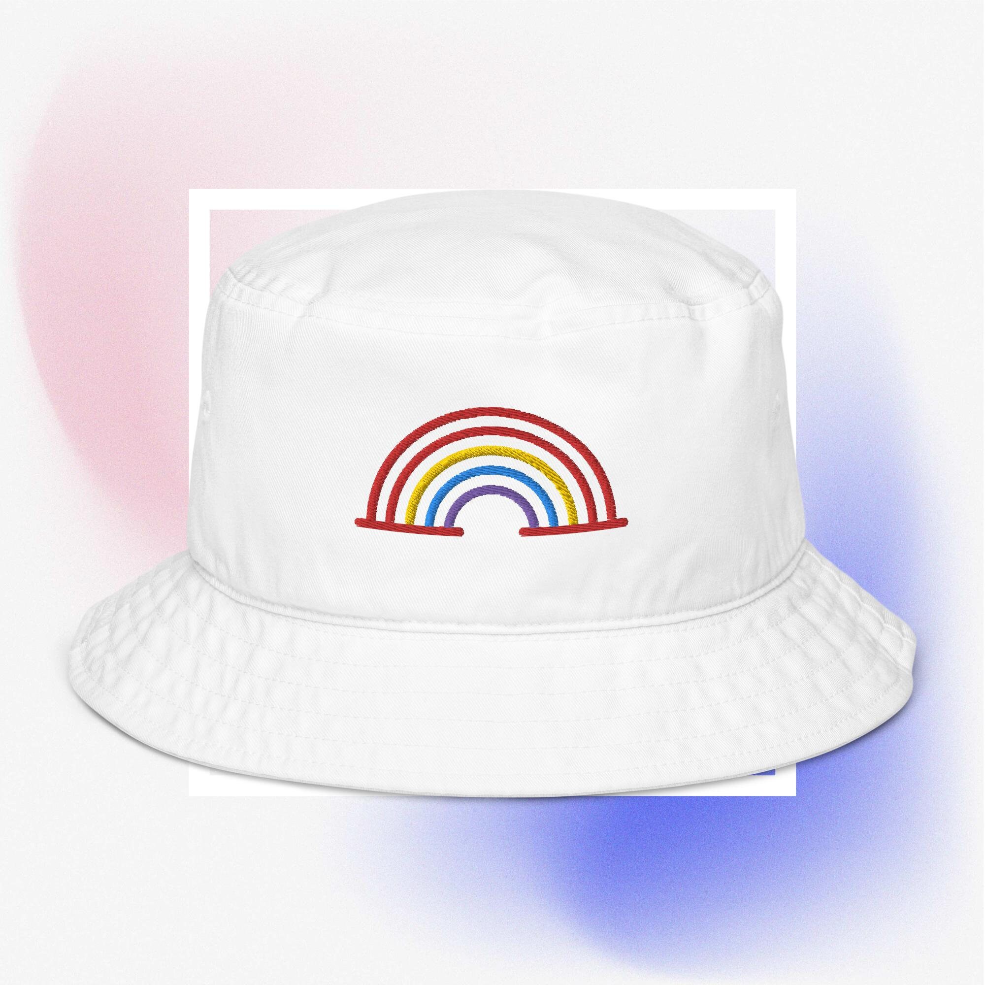 Organic Bucket Hat (4 Colors) | Embroidered Rainbow II - Etsy Organic Bucket Hat (4 Colors) | Embroidered Rainbow II - Etsy