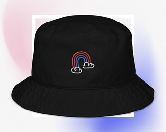 Organic Bucket Hat (4 colors) | Embroidered Rainbow IV