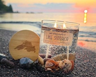 The Original Lake Superior Gel Candle with Agate