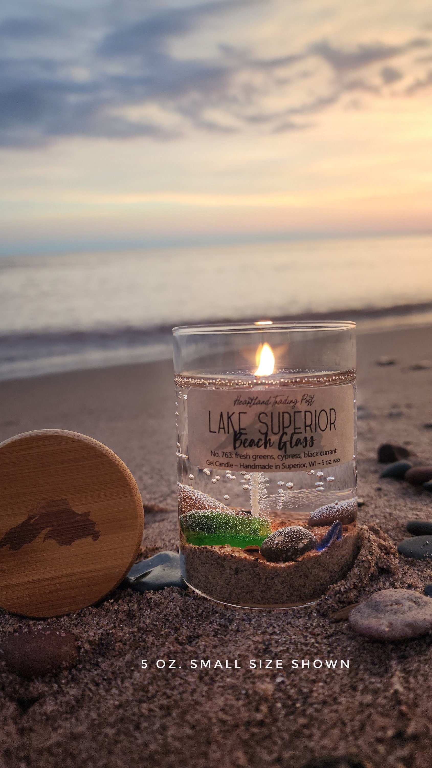 Double Wick Lake Michigan Leland Blue Beach Gel Candle