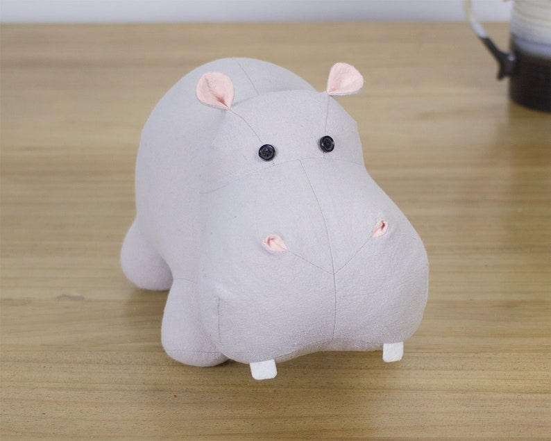 Stuffed animal Hippo PDF Sewing Pattern & Tutorial Sewing | Etsy