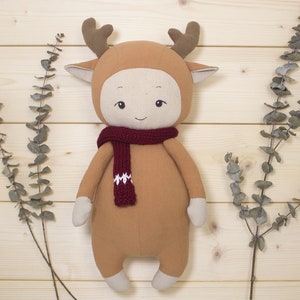 Rag Baby Dolls in animal costumes - PDF sewing pattern & tutorial | Stuffed Reindeer Bear Lamb  Bunny Doll | Homemade Gift Ideas| Softie |