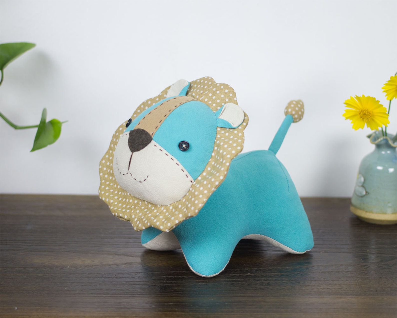 Stuffed Animal Lion Cub PDF Sewing Pattern How to Sew a Etsy