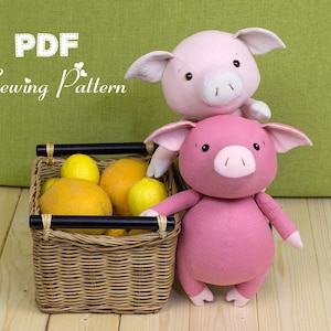 Stuffed Piggy PDF Sewing pattern & tutorial | stuffed animal pattern | Piglet toy pattern | DIY project