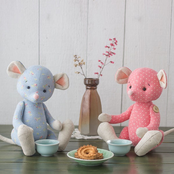 Jointed Stuffed Mouse - PDF Sewing Pattern & Tutorial |How to sew a toy rat | Fabric Mice | Sewing project instructions | homemade gift idea