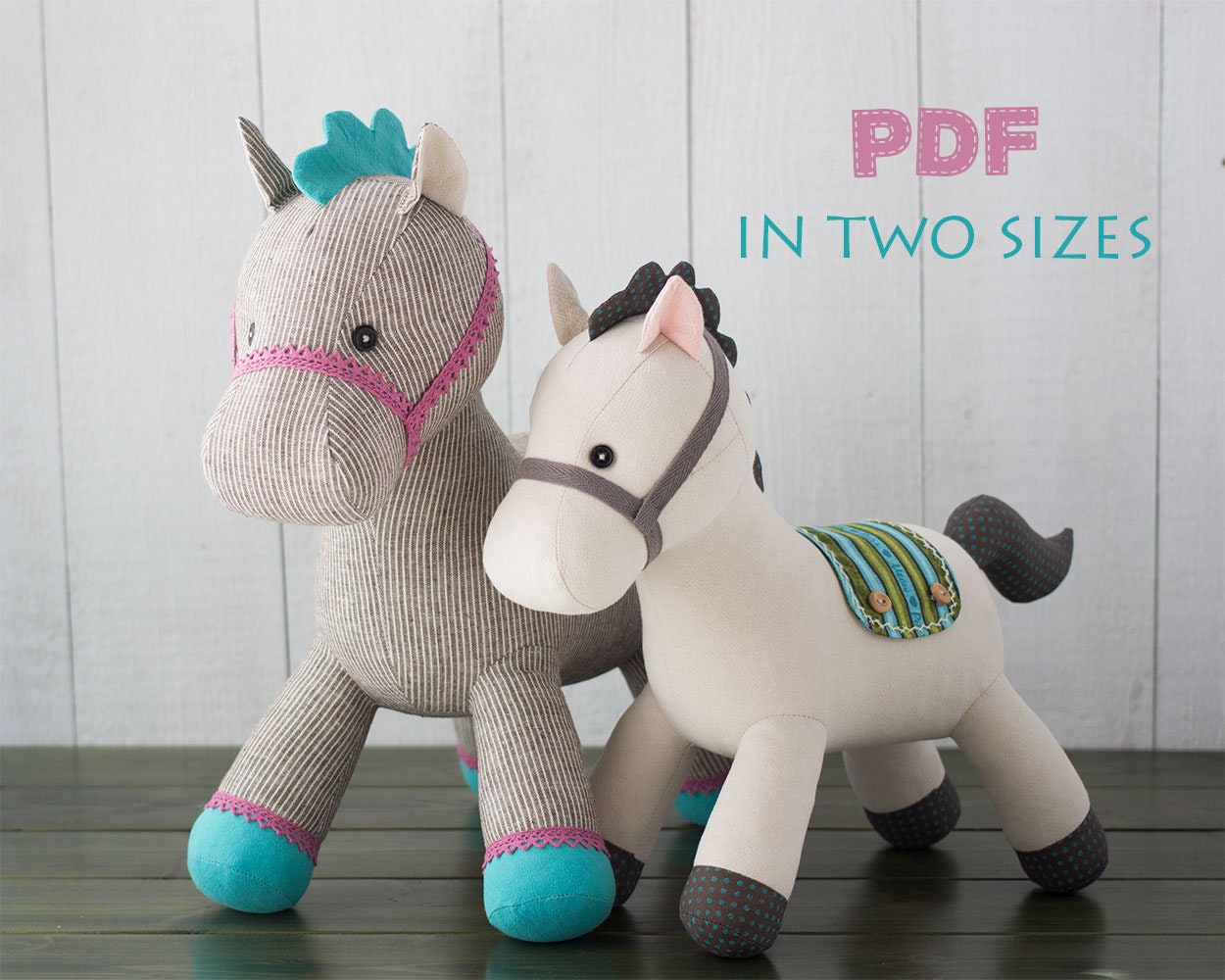 Stick Horse Sewing KIT Stuffed Toy Pony Diy Sewing Pattern 