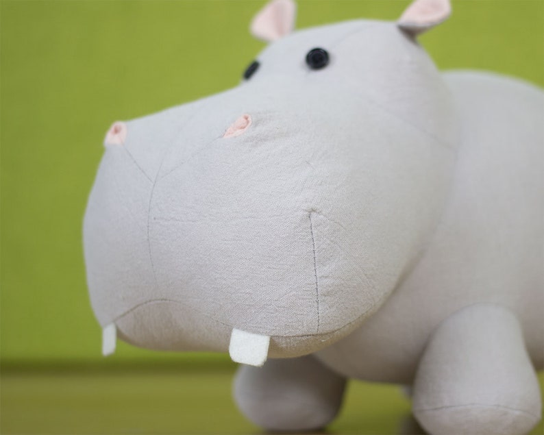Stuffed animal Hippo PDF Sewing Pattern & Tutorial Sewing Etsy