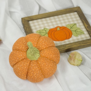 Stuffed Pumpkin Pincushion PDF sewing patterns tutorials Fabric toys softies gift ideas DIY Instant downlaod patterns image 2