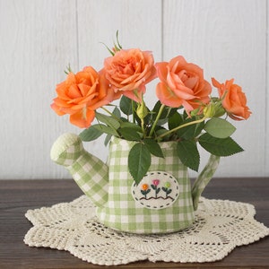 Annaffiatoio in tessuto - Cartamodello e tutorial PDF /Come cucire un vaso di stoffa / Portafiori in stoffa / Progetto di cucito fai da te / Idea regalo fatta in casa