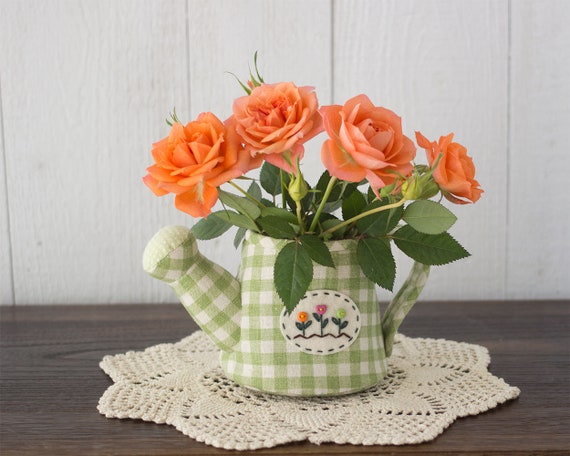 Handmade Needle Felt Blossoming Watering Can Hanging Decoration Handmade Needle Felt Blossoming Watering Can Hanging Decoration