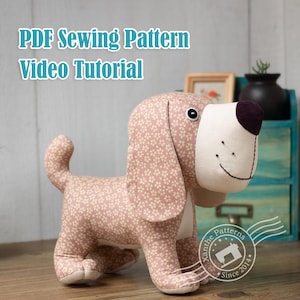 Stuffed animal - Standing Puppy Dog | PDF Sewing patterns & Tutorials | fabric toys | instant download |Gift ideas | Softies