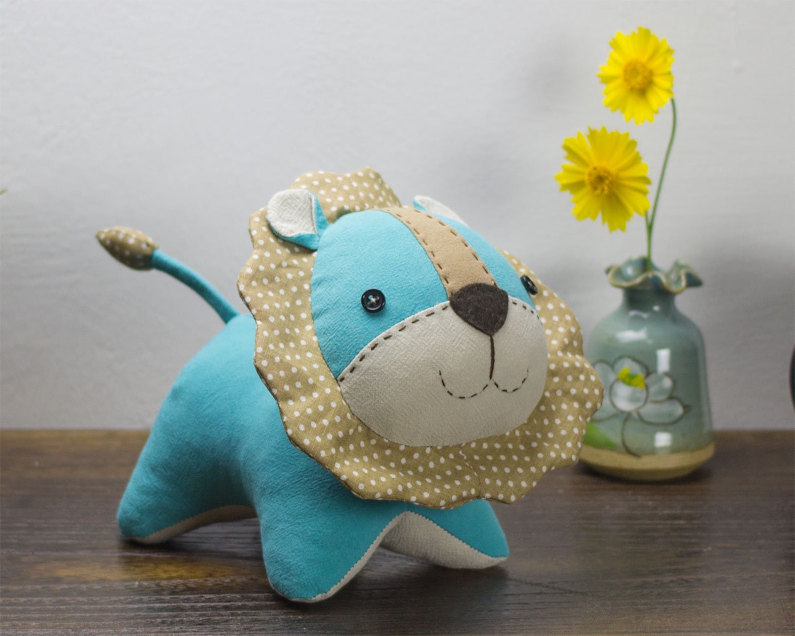 Stuffed Animal Lion Cub PDF Sewing Pattern How to Sew a Etsy
