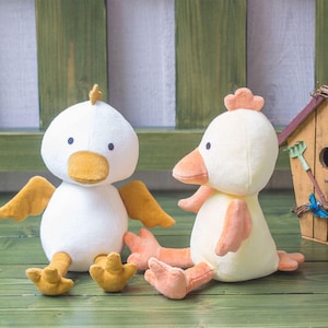 Uccello di peluche - Modello di cucito e tutorial in formato PDF / Animali di peluche / Modelli di giocattoli di peluche / Softies / Progetti fai da te / Modello di pollo