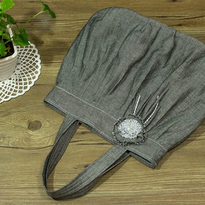 Plissee Tote Bag - PDF Schnittmuster & Anleitung Handtasche Stoff Blume Geldbörse Schnittmuster