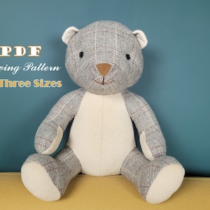 Orsetto seduto – PDF Modello di cucito / orso di peluche / progetto di cucito / giocattolo di stoffa