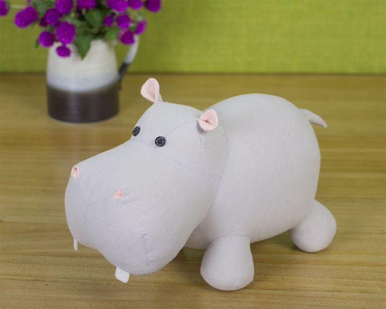Stuffed animal Hippo PDF Sewing Pattern & Tutorial Sewing | Etsy
