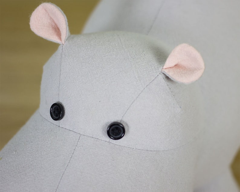 Stuffed animal Hippo PDF Sewing Pattern & Tutorial Sewing | Etsy