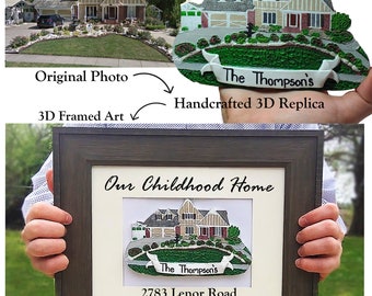 Custom Home Ornament - Childhood Home Ornament - Our First Home Gift - Unforgettable Fathers Day Gift - Memorable Gift