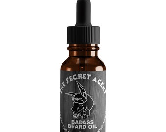 The Secret Agent Badass Beard Oil- Conditions, Softens, Shines: 100% Natural Organic Ingredients