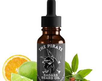 The Pirate Badass Beard Oil - Conditions, Softens, Shines: 100% Natural Organic Ingredients