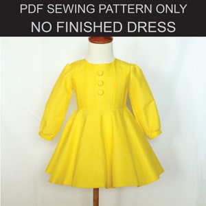 Yellow Morton Salt Girl Inspired Dress - PDF Pattern - Sizes 6, 7, 8