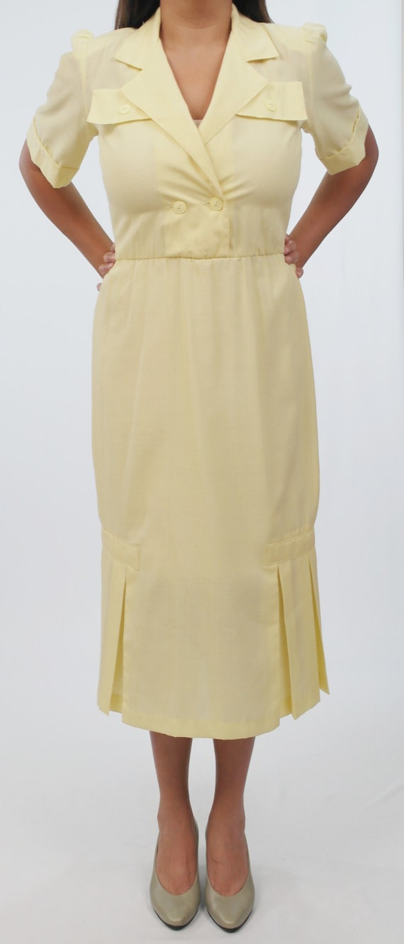 Vintage Light Yellow Dress,Retro,Pin-up,Rockabill… - image 3