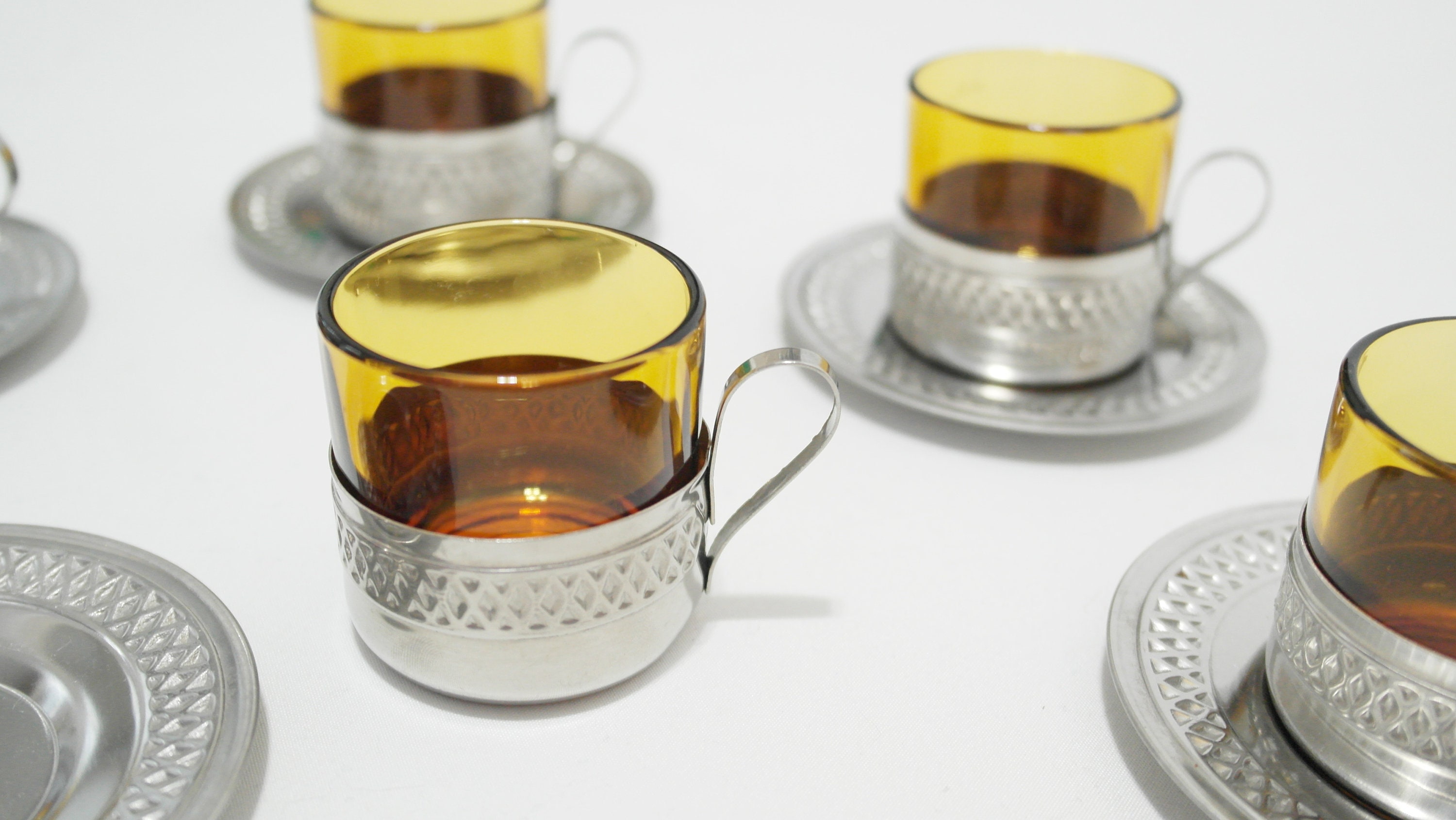 15PCS-Vintage Amber Espresso Cups with | Etsy