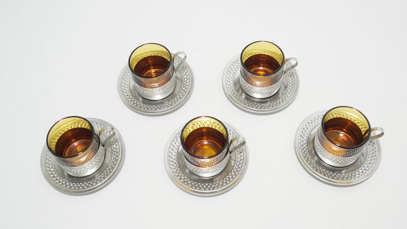 15pcs-vintage Amber Espresso Cups With - Etsy Canada