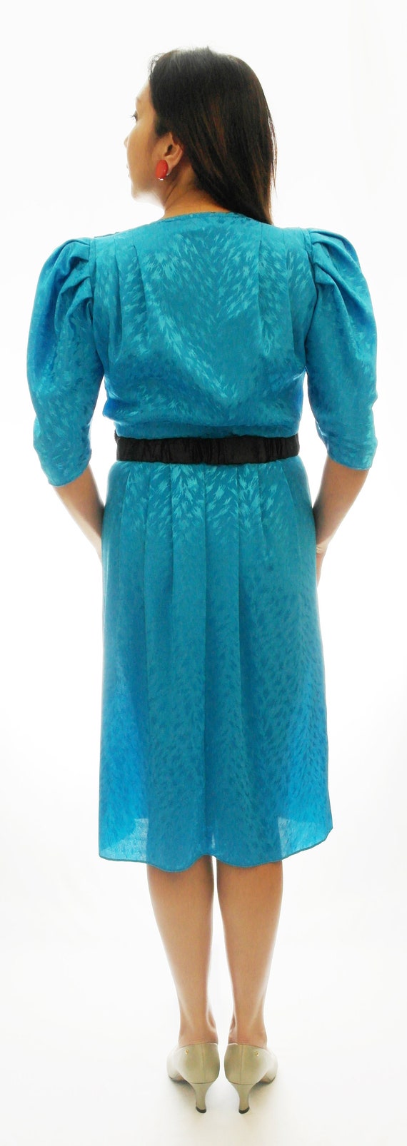 Baby Blue Vintage Dress,1970s,1980s,Secretary style,R… Gem