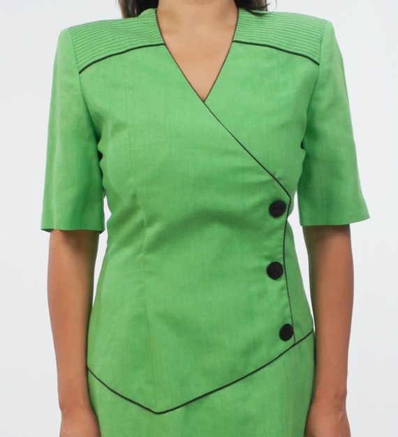 Vintage Green Dress & Black Buttons,Pinup,Rockabi… - image 3