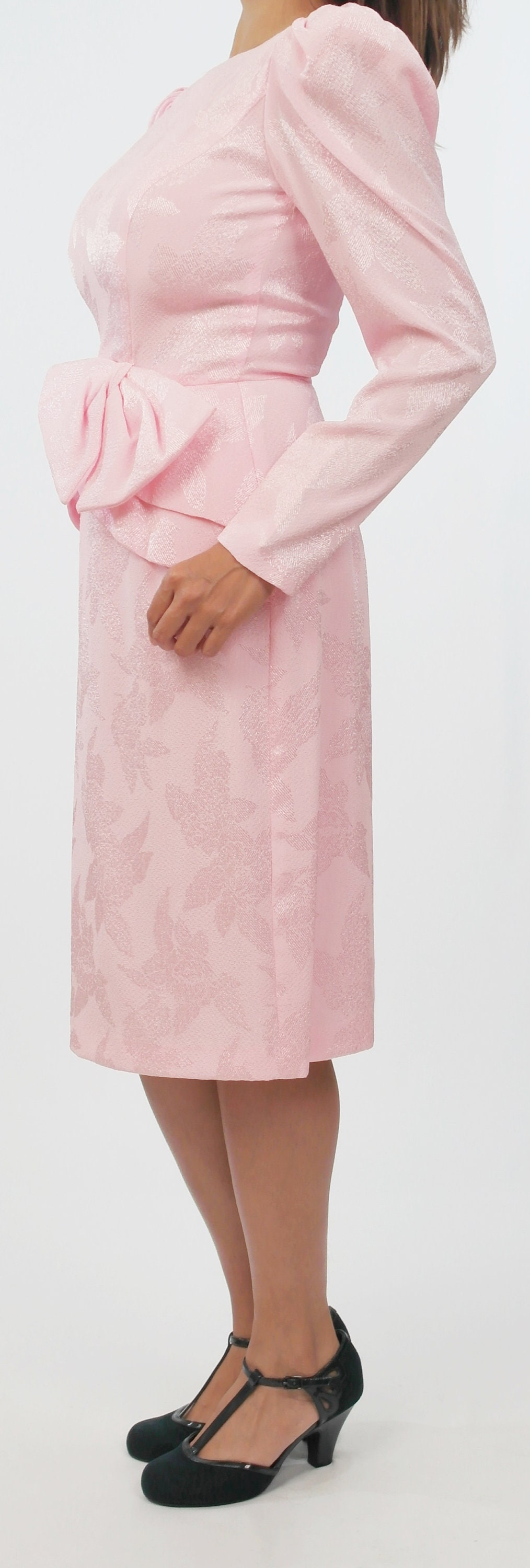 Vintage Pink Flower Crinkle Dress main image 1