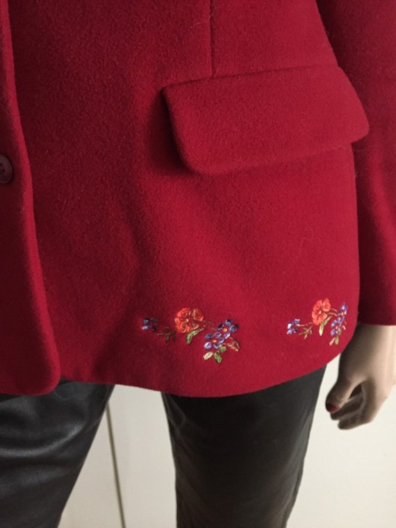 Vintage jacket KENZO red embroidery colorful flow… - image 5