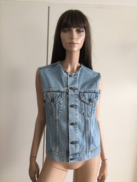 VINTAGE LEVI'S Jacket Made in Italy Size M Without Collar - Etsy Ireland