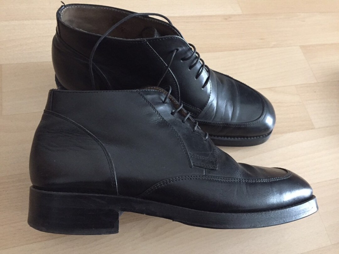 Paraboot Parachoc Pro Bottes Vintage - Taille 44 EU (10 UK / 11 US) - Modèle Galibier En Cuir Noir