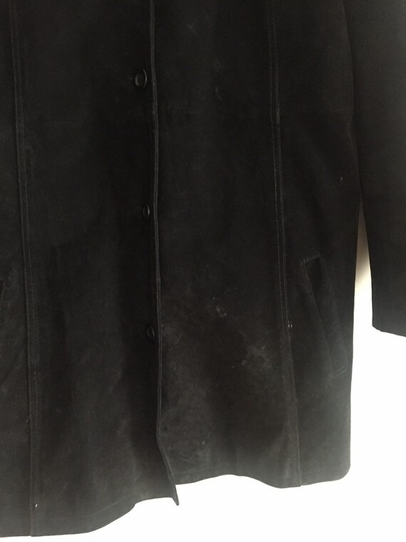 Veste manteau en daim noir taille 48 - image 10