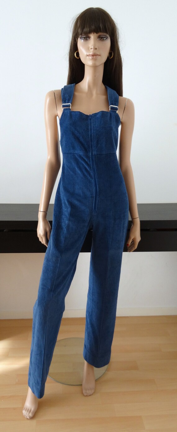 vintage ski overalls blue corduroy corduroy blue s