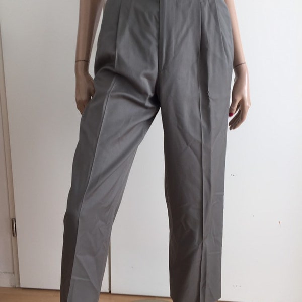 Pantalon vintage LANVIN vert kaki 100% laine Woolmark taille 38 - uk 10 - us 6