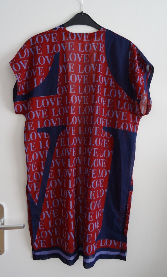 Peignoir De Plage Vintage Rasurel En Voile Imprimé Love Taille M