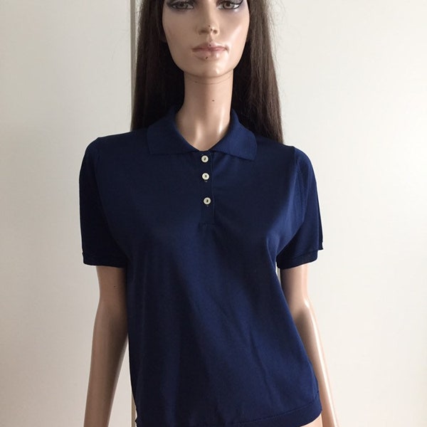 polo vintage en nylon bleu marine Joss taille M